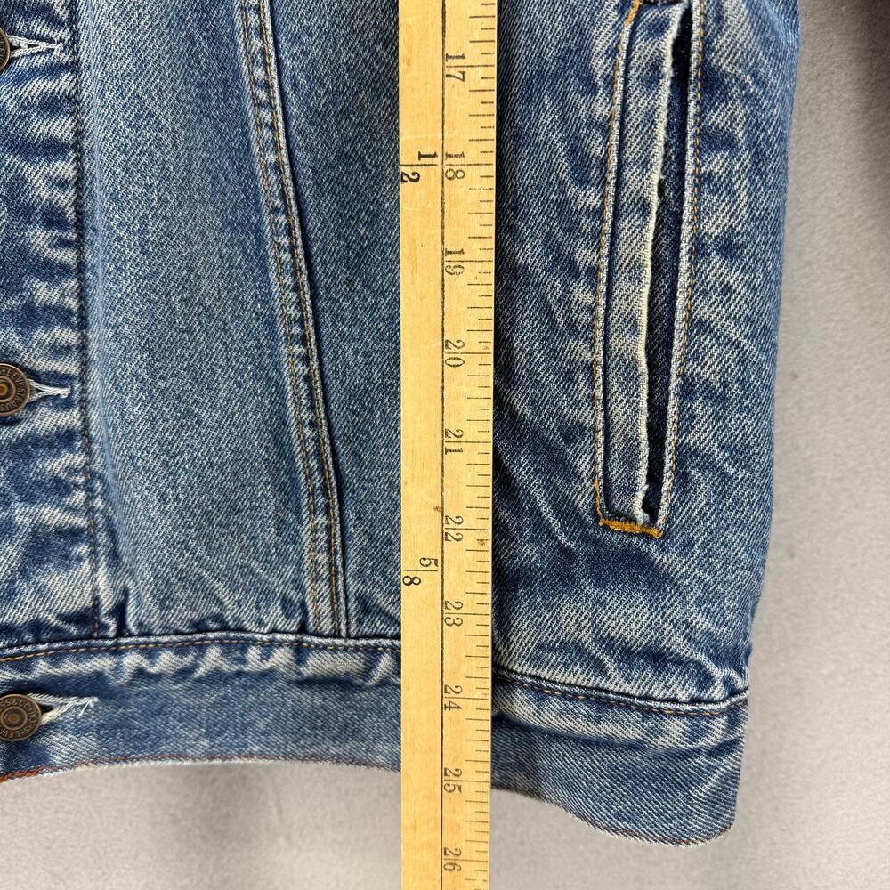 Levi's Signature Denim Jacket Men's L Standard Trucker Flannel Lined Vintage VTG - Picture 12 of 13